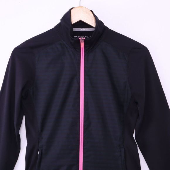 NIKE DRI FIT GOLF Full Zip Black Jacket - Picture 2 of 5